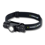Lampe frontale LED Hacknite avec double module d’éclairage cylindrique et bandeau réglable