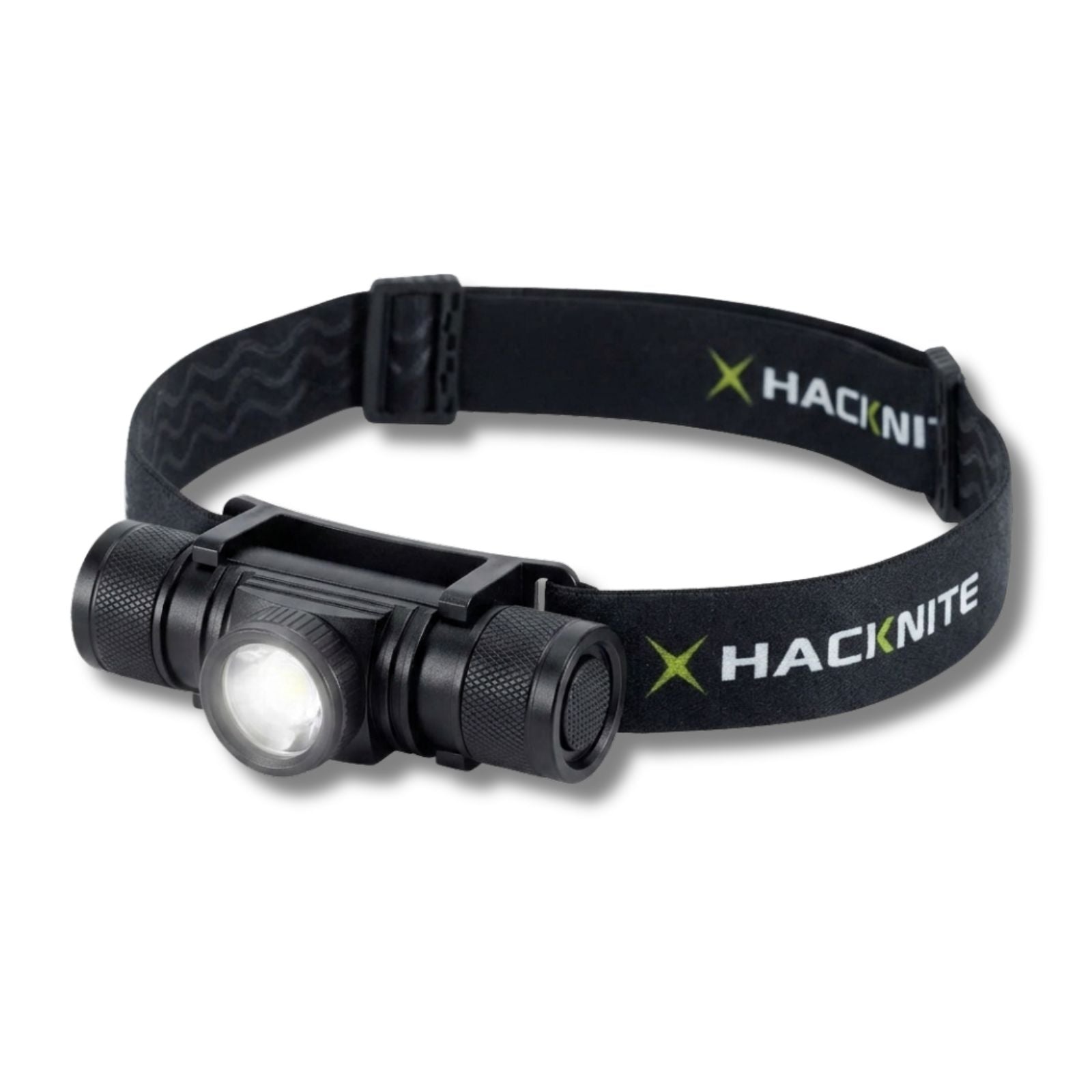 Lampe frontale LED Hacknite avec double module d’éclairage cylindrique et bandeau réglable